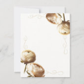 クリーム&ホワイトランヌカルスフローラ結婚式RSVP 招待状 (裏面)