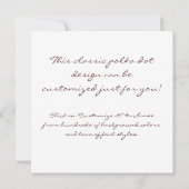 クリーム ホワイト アイボリー 水玉模様 招待状 (裏面)