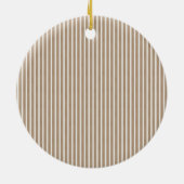 クリーム ホワイト ストライプス サンタ クリスマス セラミックオーナメント (裏面)