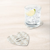 クリーム ホワイト ベージュ ボヘミアンハート ブライダルシャワー ペーパーコースター (インサイチュ)