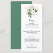 クリーム ホワイト ローズ グリッター グリーン メニュー ラック カード (正面/裏面)