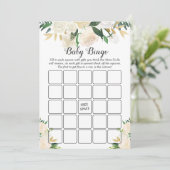 クリーム ホワイト ローズ フラワーベイビーシャワー ビンゴ ゲーム (スタンド正面)
