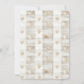 クリーム ボーホー ハーツ カップケーキ 誕生日 招待状 (裏面)