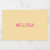 クリーム ミニマリスト カスタム ネーム スパークリングワインラベル (シングルラベル)