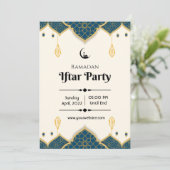 クリーム ミニマリスト ラマダーン イフタル パーティー 招待状 (スタンド正面)