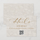 クリーム ミニマル エレガント ウェディング デイテール エンクロージャーカード (正面/裏面)
