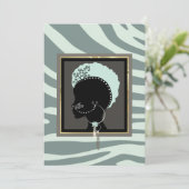 クリーム、ミントグリーン、ブラックゼブラ印刷 シーズンカード (スタンド正面)