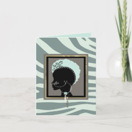 クリーム、ミントグリーン、ブラックゼブラ印刷 シーズンカード