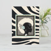 クリーム、ミントグリーン、ブラックゼブラ印刷 シーズンカード (スタンド正面)