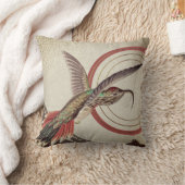 クリーム&レッドハミングバード | Ernst Haeckel インスパイア クッション (ブランケット)