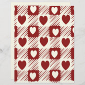 クリーム&レッドプレイドとハート紙 (正面/裏面)