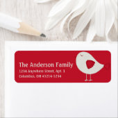 クリーム&レッドリトルバーディ2シック住所 シール (インサイチュ)