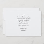 クリーム&レッドローズボホフラワーブーケバレンタイン ノートカード (裏面)