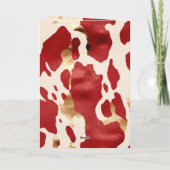 クリーム レッド ゴールド ウェスタン 牛柄 クリスマス カード (裏面)