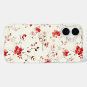 クリーム レッド フローラル Case-Mate iPhoneケース (裏面 (横))