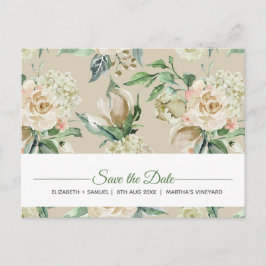 クリーム ローズ ウォーターカラー パターン オーダーメイド 案内ポストカード