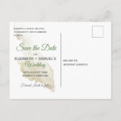 クリーム ローズ ウォーターカラー パターン オーダーメイド 案内ポストカード (裏面)