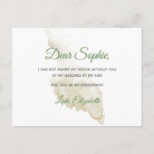 クリーム ローズ グリーン 花 水彩 クラシック インビテーションポストカード (裏面)