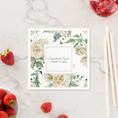 クリーム ローズ ハイドランジア ベージュ 花嫁 花婿 結婚式 スタンダードカクテルナプキン (インサイチュ)