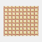 クリーム&ワインチェックフリースブランケット フリースブランケット (正面(横))