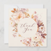 クリーム ヴィンテージ フラワー 秋のベイビーシャワー サンキューカード (正面)