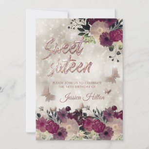 クリーム《写真》ぼけ味バタフライフローラガーデンsweet sixteen 招待状