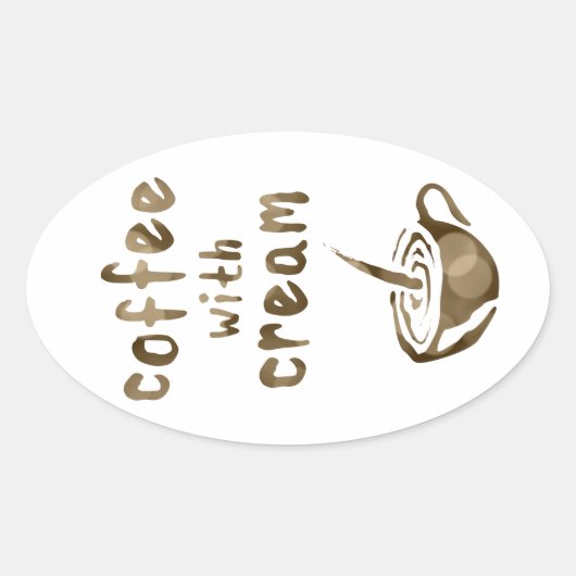 クリーム《写真》ぼけ味入りコーヒー 楕円形シール (正面)