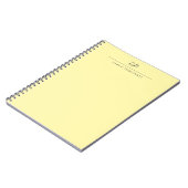 クリーム 現代 モノグラム カリグラフィー シンプル ネーム ノートブック (左側)