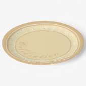 クリーム(白フローラ) ペーパープレート (アングル)