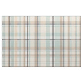 クリーム、白、青、ブラウンの格子縞の生地 ファブリック (ファットクウォーター)