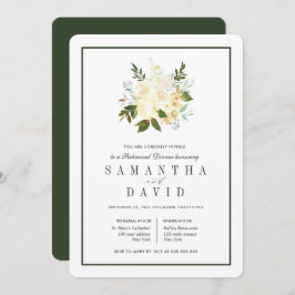 クリーム+緑 |のオーガニックリハ結婚ーサルディナー 招待状
