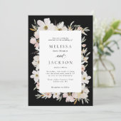 クリーム，赤面，ブラックウォーター色結婚の花 招待状 (スタンド正面)