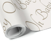 クリーム&金ゴールドオ男の赤ちゃん ラッピングペーパー (ロールコーナー)