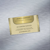 クリーム&金ゴールドプレートエレガント標準CPA会計士 マグネット名刺 (インサイチュ)