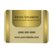 クリーム·金ゴールドプレート会計士小型フレキシ磁石 マグネット (横)