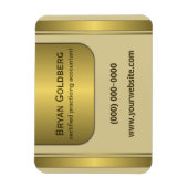 クリーム·金ゴールドプレート会計士小型フレキシ磁石 マグネット (縦)