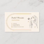 クリーム&金ゴールドミニマルエステティシャン 名刺 (裏面)