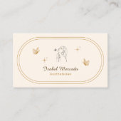 クリーム&金ゴールドミニマルエステティシャン 名刺 (正面)