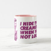 「クリーム」- KoffeeKatを隠して下さい ツートーンマグカップ (中央)