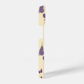 クリームiPhoneで蝶の喜び14ケースモノグラム iPhoneケース (右側面)