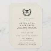 クリームMDカドゥセウス+ローレルリース卒業 招待状 (正面/裏面)