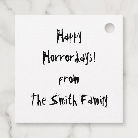 クリーメリープマスクリスマスのお気に入りギフトラベルホラー フェイバータグ (裏面)