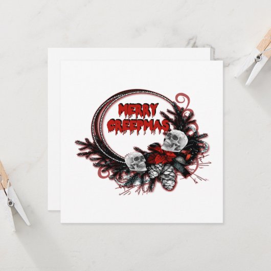 クリーメリープマスホラークリスマスギフトカード カード (正面/裏面インサイチュ)