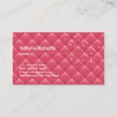 クリーモダンニングサービスシルバースプレーラグジュアリーピンク 名刺 (裏面)