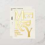 クリーモダンミニマルム伝統的・メリー・クリスマス 箔シーズンポストカード<br><div class="desc">レトロモダンミニマルヴィンテージグラフィックタイポグラフィネイビーブルーメリークリスマスホリデーカード。おもしろいのはっきりした休日コレクションの一部。フォイル実在は、上品なデザイナーtouchを追加。</div>