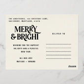 クリーモダンミニマルム伝統的・メリー・クリスマス 箔シーズンポストカード (裏面)
