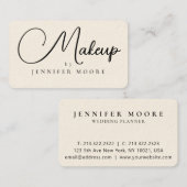 クリーモダンムとブラックのメイクアップのスクリプト 名刺 (正面/裏面)