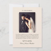 クリーモダンムとブラックスクリプ結婚トの写真 サンキューカード (裏面)