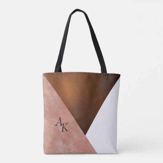 クリーモダンムエレガントレザーイニシャルパーソナライズされた トートバッグ (裏面)