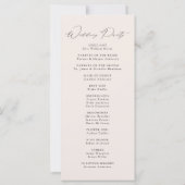 クリーモダンムエレガント結婚式 プログラム (裏面)